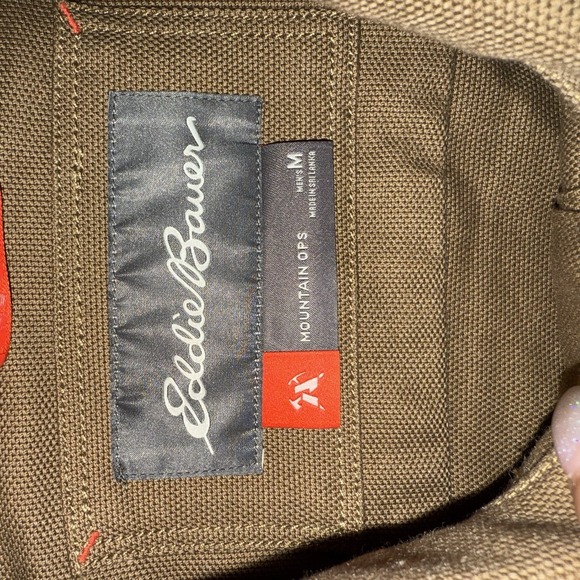 Eddie Bauer Canvas Shacket Men's Size M Tan Mountain Ops Shirt Jacket - Picture 3 of 8